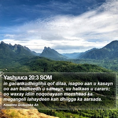 Yashuuca 20:3 SOM Bible Verse Image