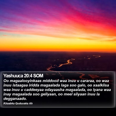 Yashuuca 20:4 SOM Bible Verse Image