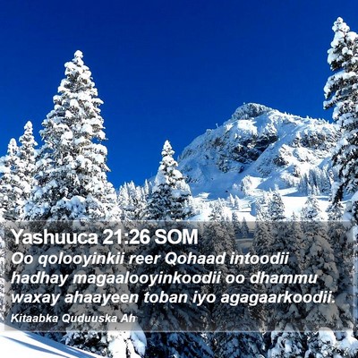 Yashuuca 21:26 SOM Bible Verse Image