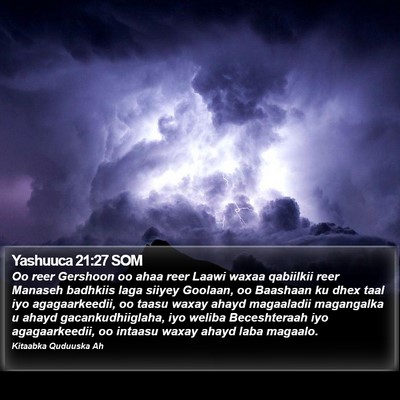 Yashuuca 21:27 SOM Bible Verse Image