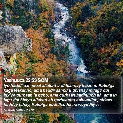Yashuuca 22:23 SOM Bible Verse Image