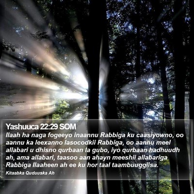 Yashuuca 22:29 SOM Bible Verse Image