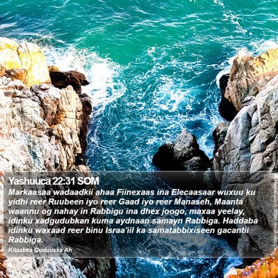 Yashuuca 22:31 SOM Bible Verse Image
