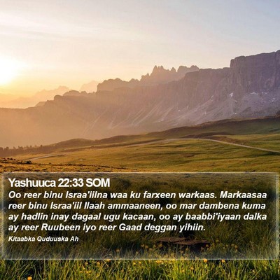 Yashuuca 22:33 SOM Bible Verse Image