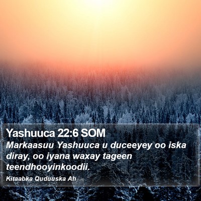 Yashuuca 22:6 SOM Bible Verse Image