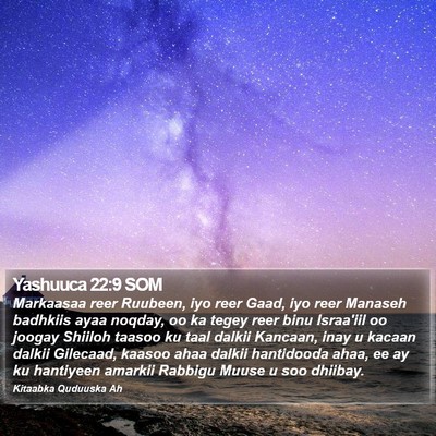 Yashuuca 22:9 SOM Bible Verse Image