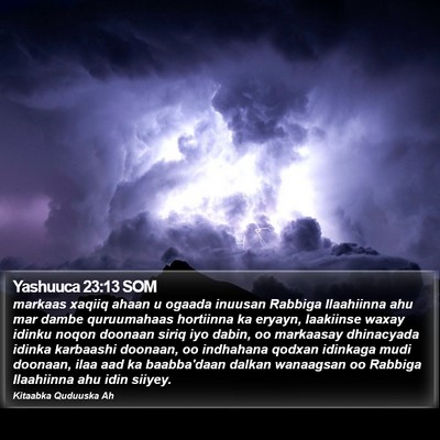 Yashuuca 23:13 SOM Bible Verse Image