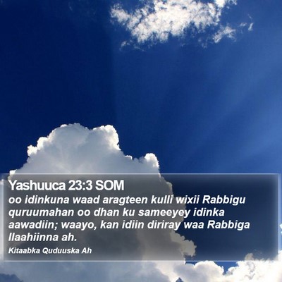Yashuuca 23:3 SOM Bible Verse Image