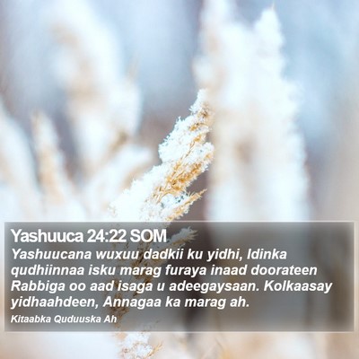 Yashuuca 24:22 SOM Bible Verse Image