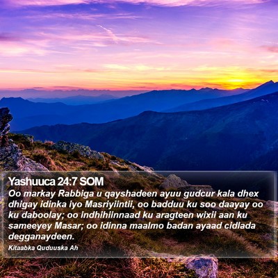 Yashuuca 24:7 SOM Bible Verse Image