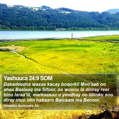 Yashuuca 24:9 SOM Bible Verse Image