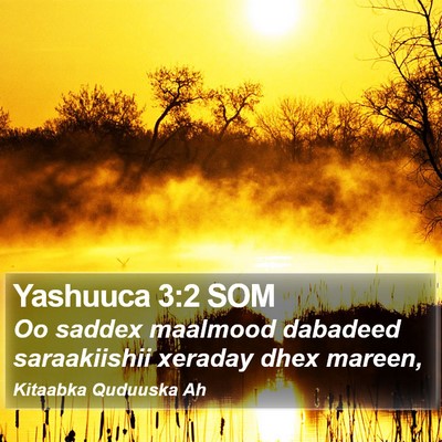 Yashuuca 3:2 SOM Bible Verse Image