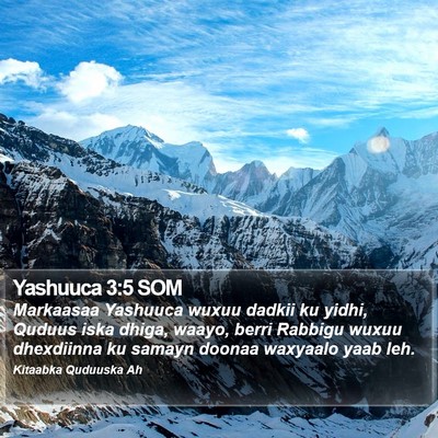 Yashuuca 3:5 SOM Bible Verse Image