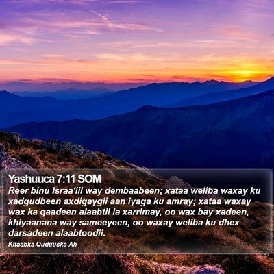 Yashuuca 7:11 SOM Bible Verse Image