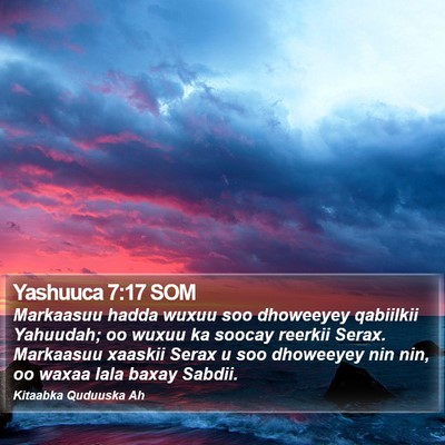 Yashuuca 7:17 SOM Bible Verse Image