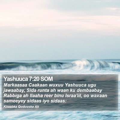 Yashuuca 7:20 SOM Bible Verse Image