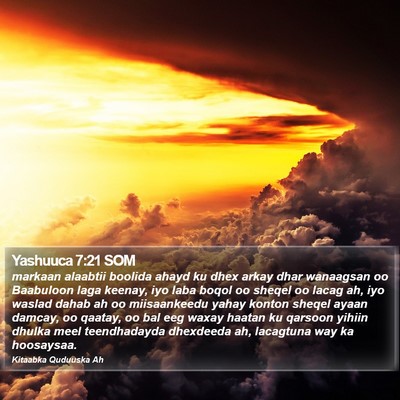 Yashuuca 7:21 SOM Bible Verse Image