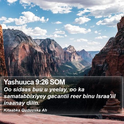 Yashuuca 9:26 SOM Bible Verse Image