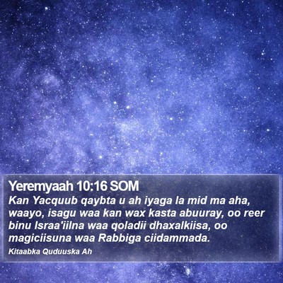 Yeremyaah 10:16 SOM Bible Verse Image