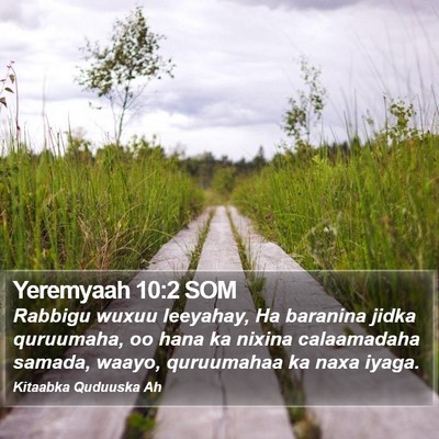 Yeremyaah 10:2 SOM Bible Verse Image