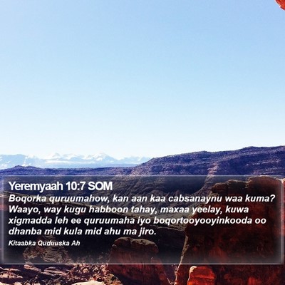 Yeremyaah 10:7 SOM Bible Verse Image