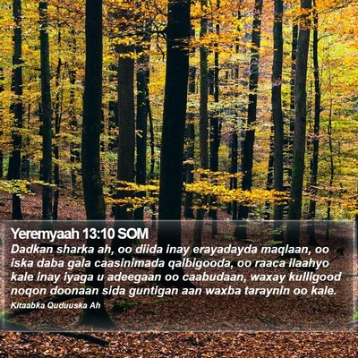 Yeremyaah 13:10 SOM Bible Verse Image