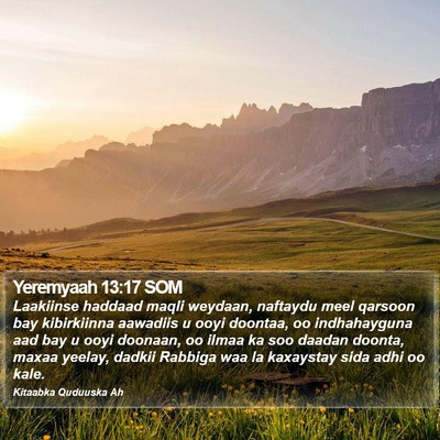 Yeremyaah 13:17 SOM Bible Verse Image
