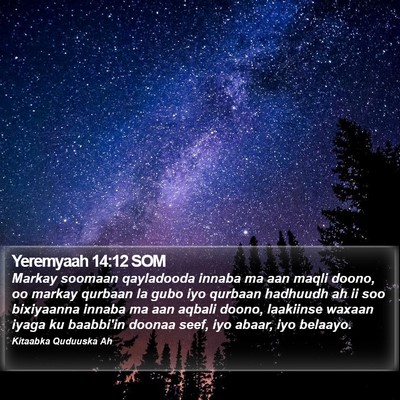 Yeremyaah 14:12 SOM Bible Verse Image