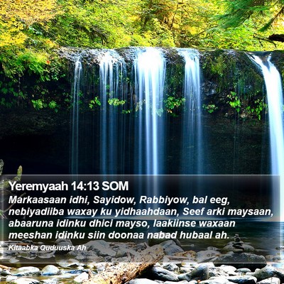 Yeremyaah 14:13 SOM Bible Verse Image