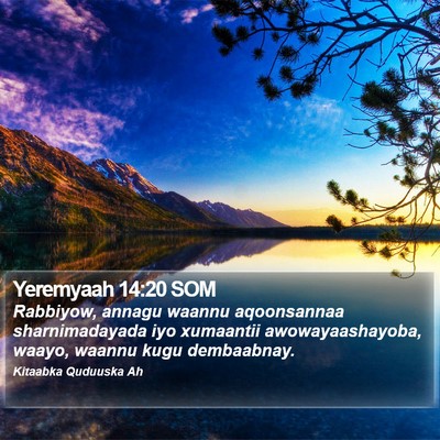 Yeremyaah 14:20 SOM Bible Verse Image