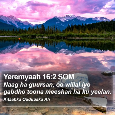 Yeremyaah 16:2 SOM Bible Verse Image