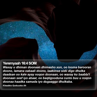 Yeremyaah 16:4 SOM Bible Verse Image