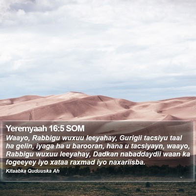 Yeremyaah 16:5 SOM Bible Verse Image