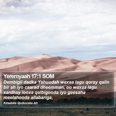 Yeremyaah 17:1 SOM Bible Verse Image