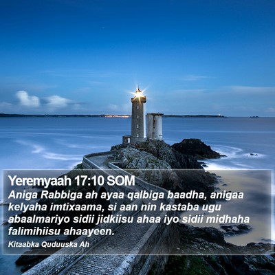 Yeremyaah 17:10 SOM Bible Verse Image