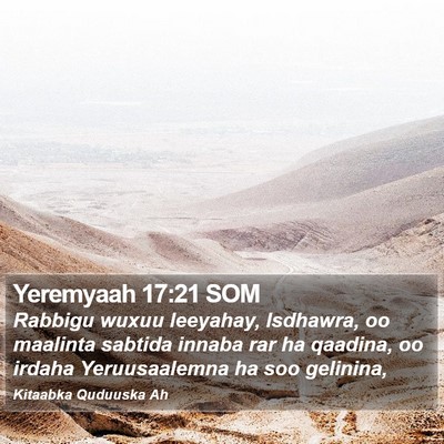 Yeremyaah 17:21 SOM Bible Verse Image