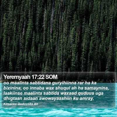 Yeremyaah 17:22 SOM Bible Verse Image