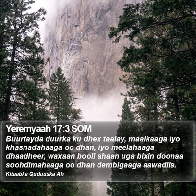 Yeremyaah 17:3 SOM Bible Verse Image