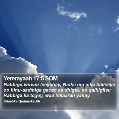 Yeremyaah 17:5 SOM Bible Verse Image