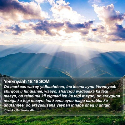 Yeremyaah 18:18 SOM Bible Verse Image