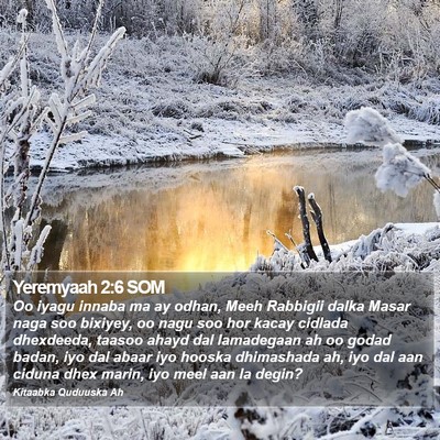 Yeremyaah 2:6 SOM Bible Verse Image