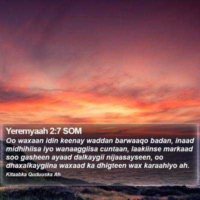 Yeremyaah 2:7 SOM Bible Verse Image