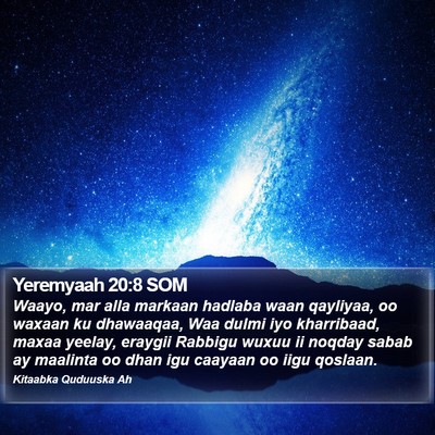 Yeremyaah 20:8 SOM Bible Verse Image