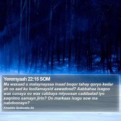 Yeremyaah 22:15 SOM Bible Verse Image