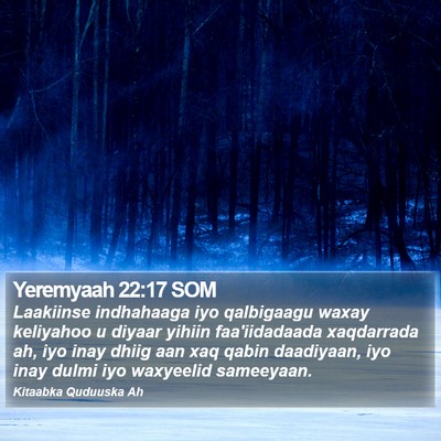 Yeremyaah 22:17 SOM Bible Verse Image