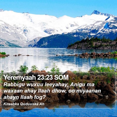 Yeremyaah 23:23 SOM Bible Verse Image