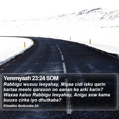 Yeremyaah 23:24 SOM Bible Verse Image