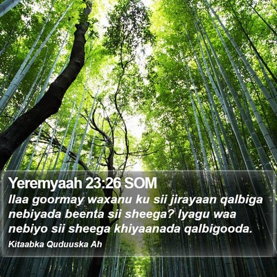 Yeremyaah 23:26 SOM Bible Verse Image