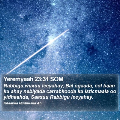 Yeremyaah 23:31 SOM Bible Verse Image