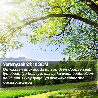 Yeremyaah 24:10 SOM Bible Verse Image